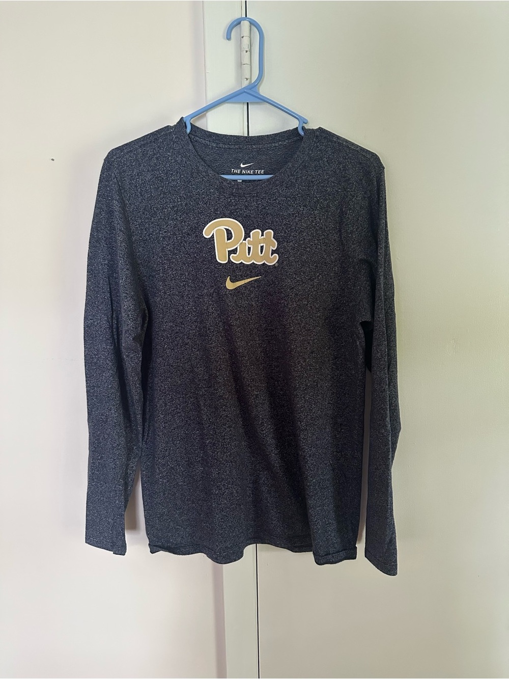 Nike Pitt Long Sleeve Shirt - Black with Gold Logo